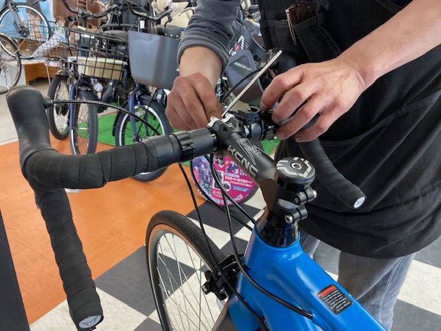 ロードバイクステム交換